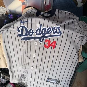Dodgers Striped Baseball Jersey